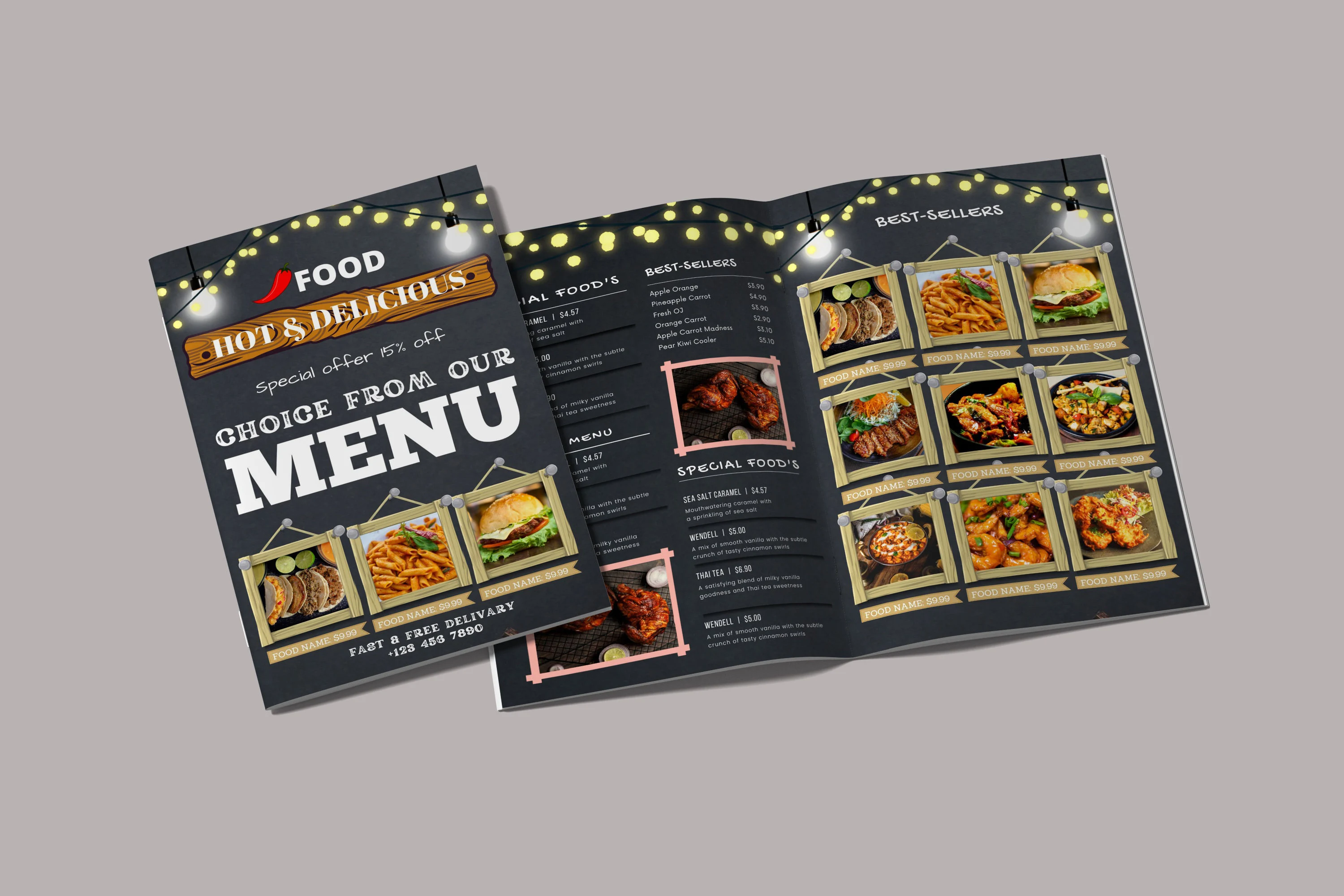 Menu nhựa PVC bo góc